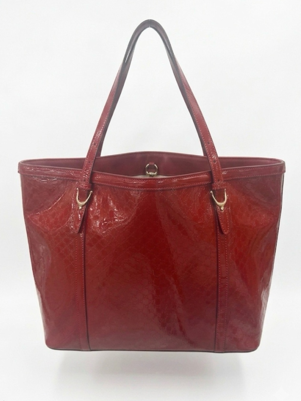 Gucci Red Glossed Leather Tote